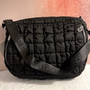 Valentino Orlandi Puffer Crossbody with Adjustable Strap Black 12”x10”x4” NWT